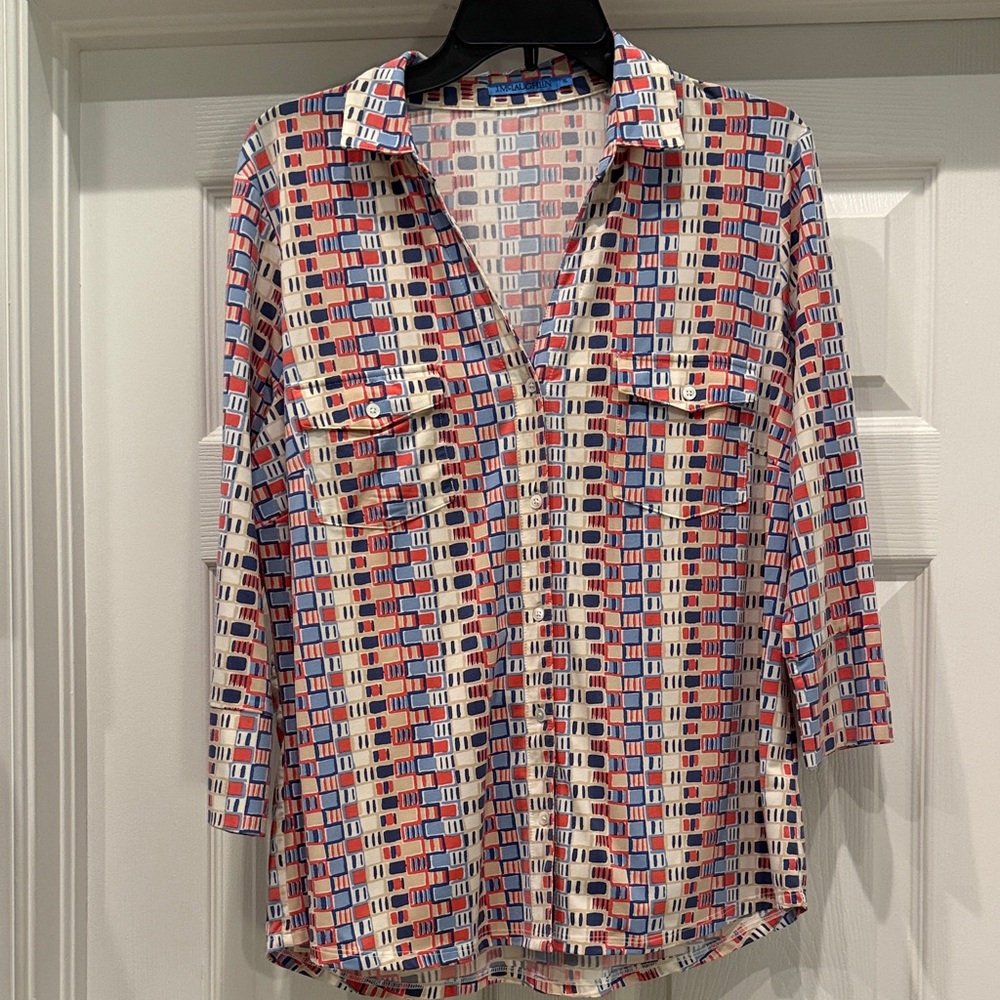 NWOT 3/4 sleeve button up top by J. McLaughlin size XLarge